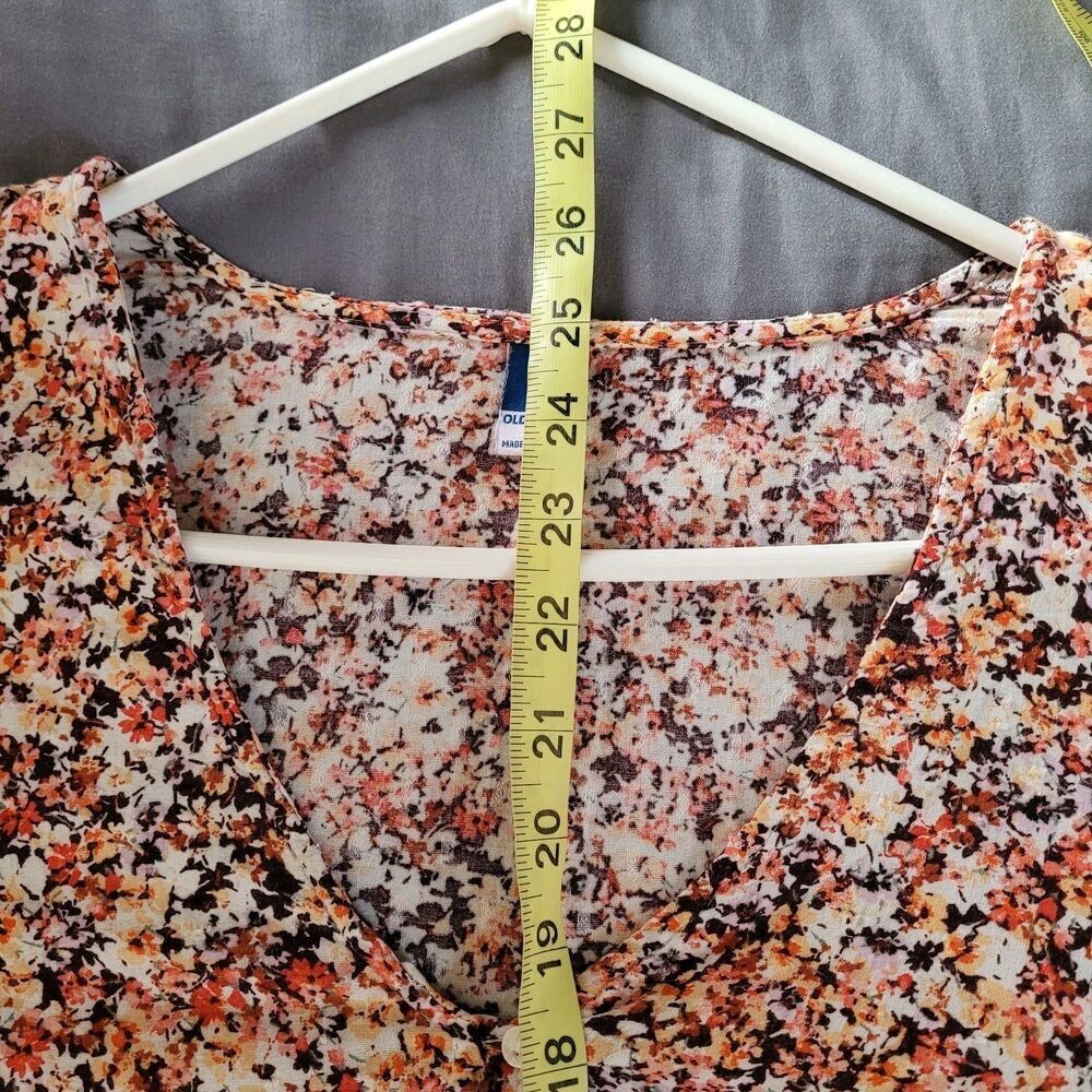 Old Navy Womens Peasant Boho Top XL Tall Long Sleeve Floral Balloon Sleeves Boho - Picture 5 of 7